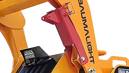 When you need to perform maintenance, the boom safety lock bar allows you to raise the boom and engage the locking bar. How you can safety stand under the raised boom without risk of the boom dropping.