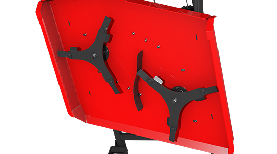 The cutting platform utilizes 2 rotors consisting of 3 blades each.
