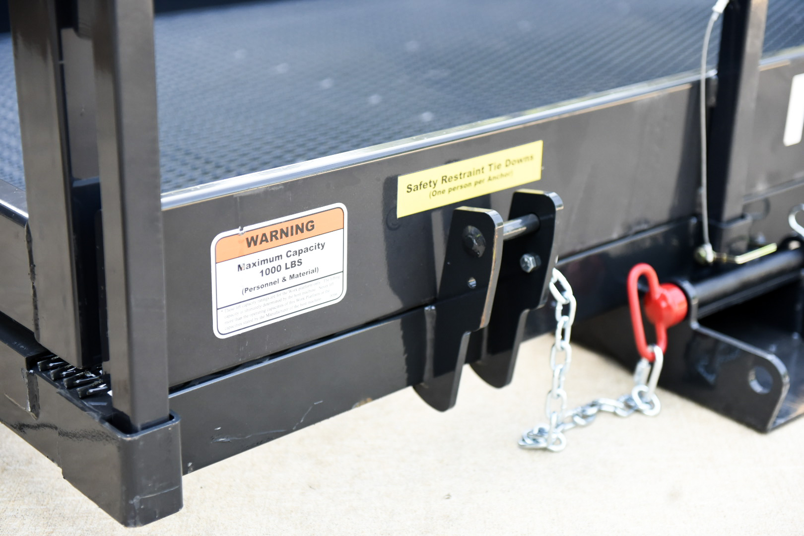 ALL PLATFORMS COME STANDARD WITH SAFETY RESTRAINT TIE-DOWNS RATED FOR 3,600 LBS