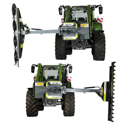 Right and left versions

Possibility of rebuilding the saw for working right or left handed by moving components