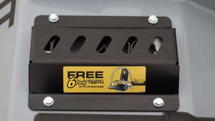 All FMP260 Flail mowers comes with a free set of 6 replacement teeth. These replacement teeth are conveniently shipped in a robust enclosed compartment on top of the frame.