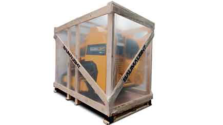 Baumalight will ship your mini skidsteer crated if shipped LTL for extra protection