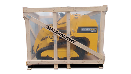 Baumalight will ship your mini skidsteer crated if shipped LTL for extra protection